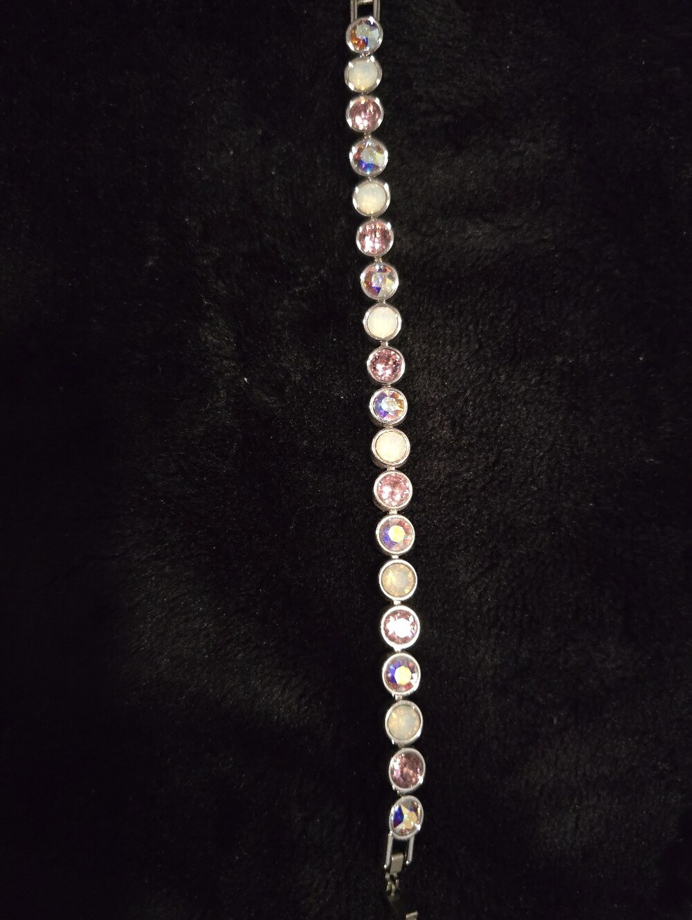 Touchstone Crystal Pink and Iridescent Round Crystal Bracelet